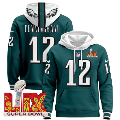 PHI Super Bowl LIX Patch Pullover Hoodie - All Stitched