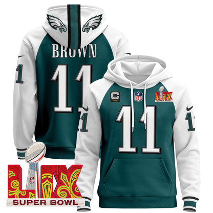 PHI Super Bowl LIX Patch Pullover Hoodie - All Stitched