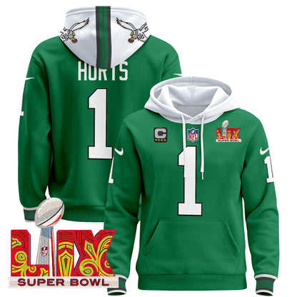 PHI Super Bowl LIX Patch Pullover Hoodie - All Stitched