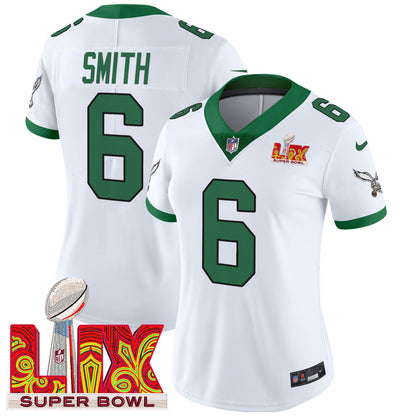 Women's Philadelphia Eagles Super Bowl LIX Patch Vapor Limited Jersey - All Stitched
