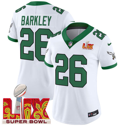 Women's Philadelphia Eagles Super Bowl LIX Patch Vapor Limited Jersey - All Stitched