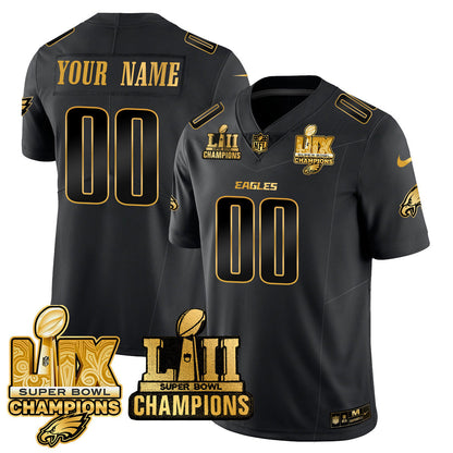 Custom Name/Gender PHI LII-LIX Super Bowl Champions Vapor Limited Jersey - All Stitched