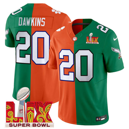 Split Philadelphia Eagles Super Bowl LIX & College Football Vapor Limited Jersey - All Stitched