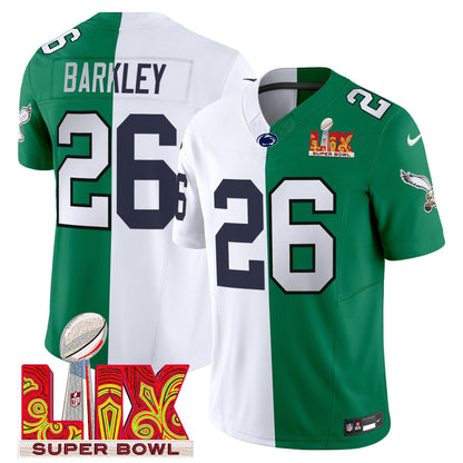 Split PHI Super Bowl LIX & College Football Vapor Limited Jersey - All Stitched
