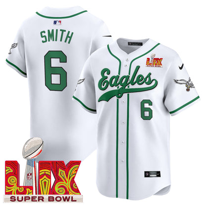 Men's Philadelphia Eagles Midnight Green Super Bowl LIX Vapor Baseball Jersey - All Stitched