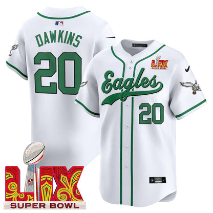 Men's Philadelphia Eagles Midnight Green Super Bowl LIX Vapor Baseball Jersey - All Stitched