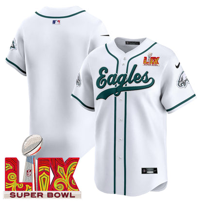 Men's Philadelphia Eagles Midnight Green Super Bowl LIX Vapor Baseball Jersey - All Stitched