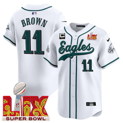 Men's Philadelphia Eagles Midnight Green Super Bowl LIX Vapor Baseball Jersey - All Stitched
