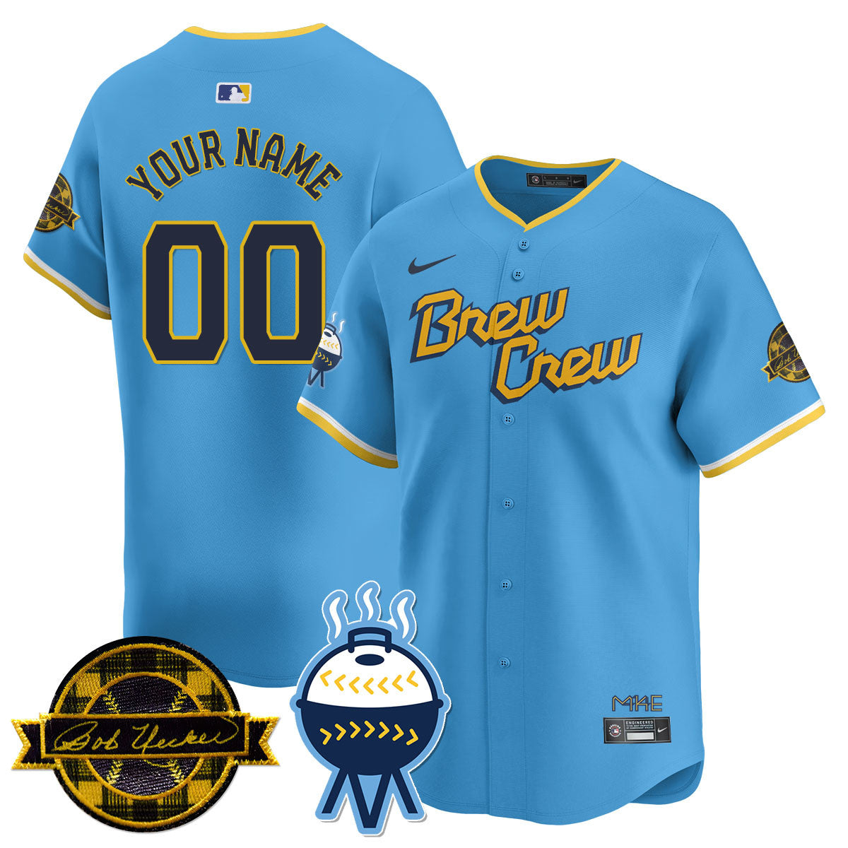 Custom Name/Number MIL 2025 Limited Jersey - Bob Uecker Patch - All Stitched