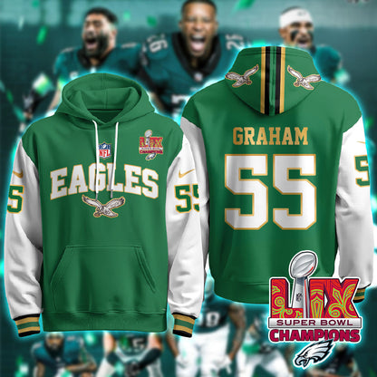 PHI Super Bowl LIX Champions Gold Hoodie N2R - All Stitched