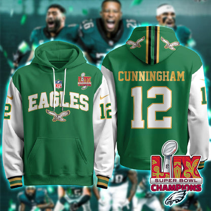 PHI Super Bowl LIX Champions Gold Hoodie N2R