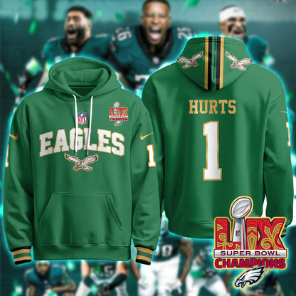 PHI Super Bowl LIX Champions Gold Hoodie N2R - All Stitched