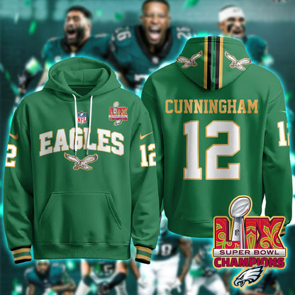 PHI Super Bowl LIX Champions Gold Hoodie N2R - All Stitched