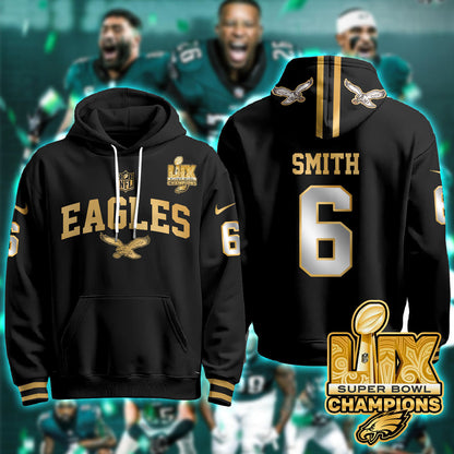 PHI Super Bowl LIX Champions Gold Hoodie N2R
