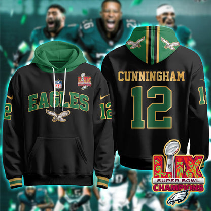 PHI Super Bowl LIX Champions Gold Hoodie N2R - All Stitched