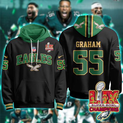 PHI Super Bowl LIX Champions Gold Hoodie N2R