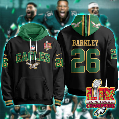 PHI Super Bowl LIX Champions Gold Hoodie N2R