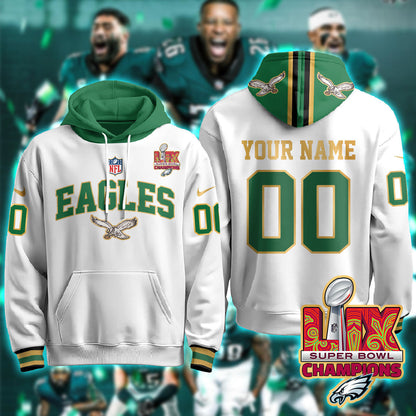 PHI Super Bowl LIX Champions Gold Hoodie N2r