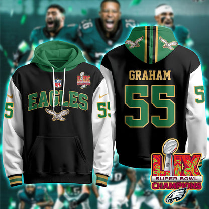 PHI Super Bowl LIX Champions Gold Hoodie N2R