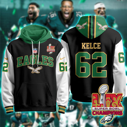 PHI Super Bowl LIX Champions Gold Hoodie N2R - All Stitched