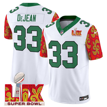 Philadelphia Eagles Kelly Green Super Bowl LIX Style Vapor Limited Jersey - All Stitched