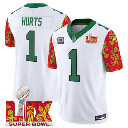 Philadelphia Eagles Kelly Green Super Bowl LIX Style Vapor Limited Jersey - All Stitched
