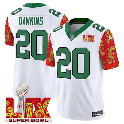 Philadelphia Eagles Kelly Green Super Bowl LIX Style Vapor Limited Jersey - All Stitched