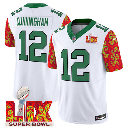 Philadelphia Eagles Kelly Green Super Bowl LIX Style Vapor Limited Jersey - All Stitched