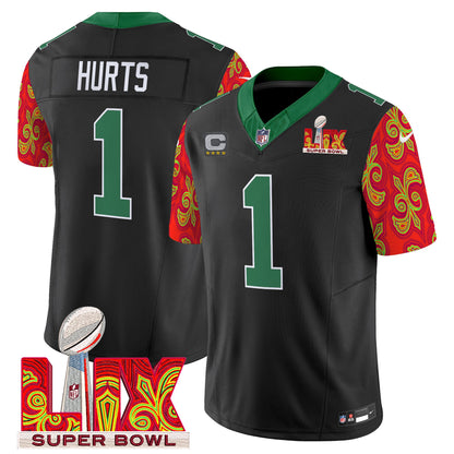 Philadelphia Eagles Kelly Green Super Bowl LIX Style Vapor Limited Jersey - All Stitched