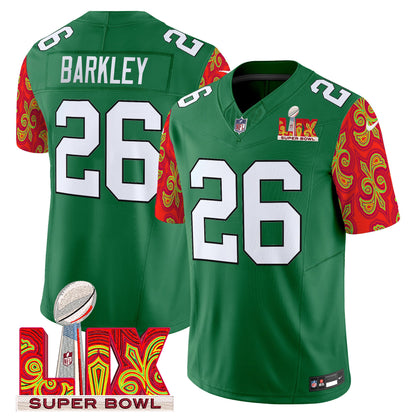Philadelphia Eagles Kelly Green Super Bowl LIX Style Vapor Limited Jersey - All Stitched