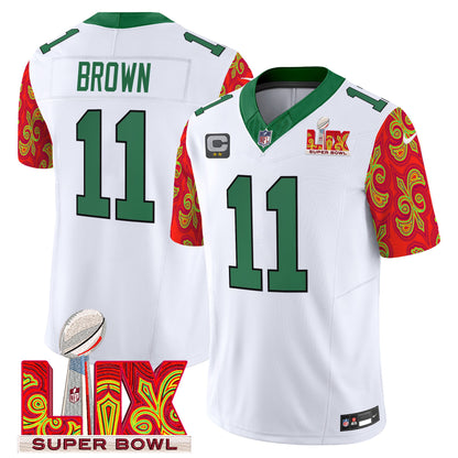 Philadelphia Eagles Kelly Green Super Bowl LIX Style Vapor Limited Jersey - All Stitched