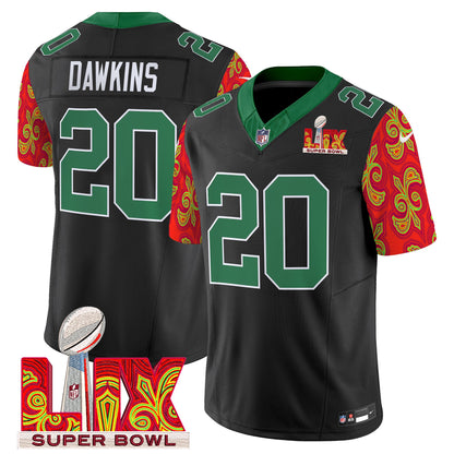 Philadelphia Eagles Kelly Green Super Bowl LIX Style Vapor Limited Jersey - All Stitched