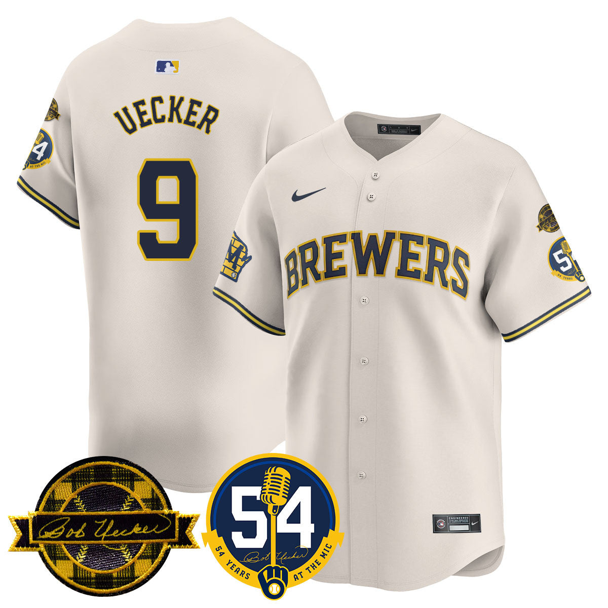 MIL Jersey - Bob Uecker, 54 Seasons for Brewers - All Stitched