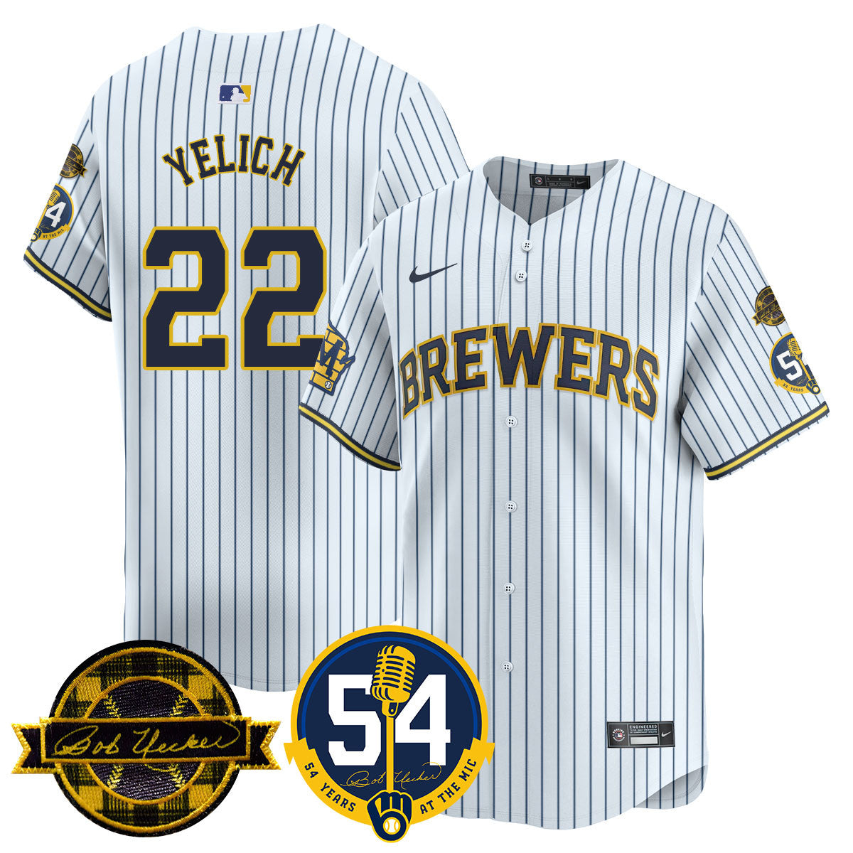 MIL Jersey - Bob Uecker, 54 Seasons for Brewers - All Stitched