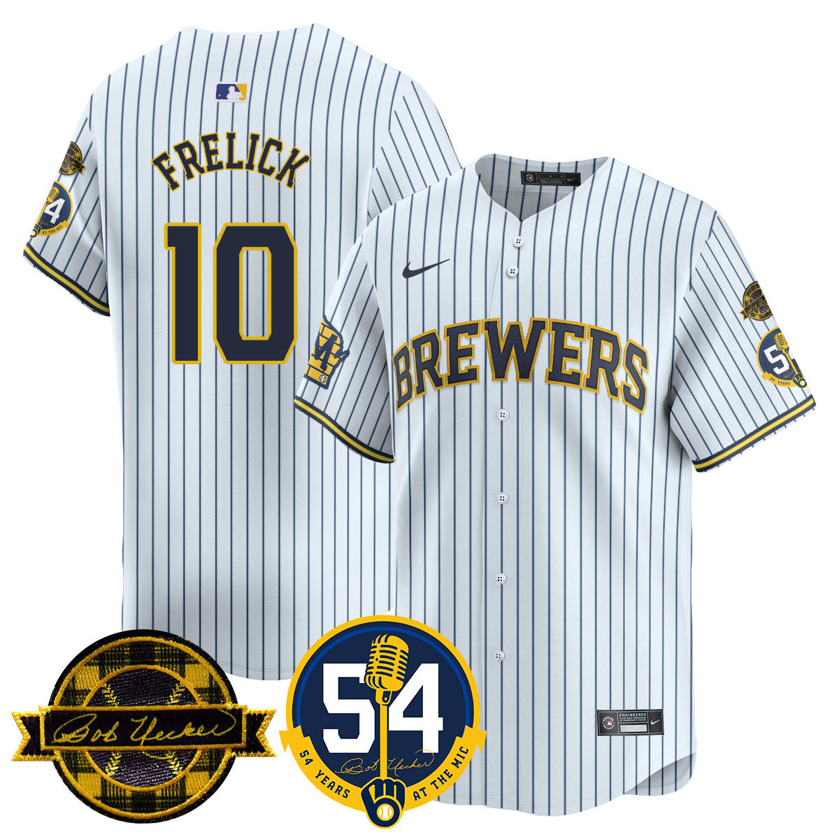 MIL Jersey - Bob Uecker, 54 Seasons for Brewers - All Stitched