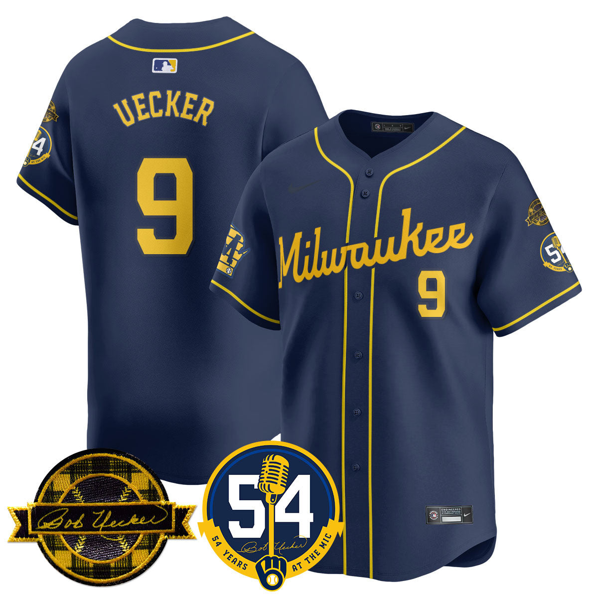 MIL Jersey - Bob Uecker, 54 Seasons for Brewers - All Stitched