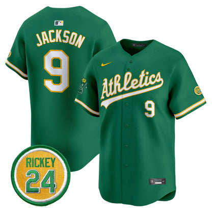 Oakland Athletics Rickey Henderson Patch Vapor Premier Limited Jersey - All Stitched