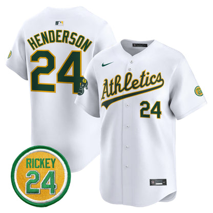 Oakland Athletics Rickey Henderson Patch Vapor Premier Limited Jersey - All Stitched
