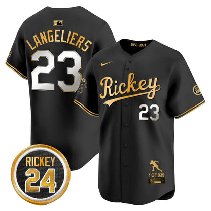 Men's Oakland Athletics Rickey Tribute style Vapor Premier Limited Jersey - All Stitched