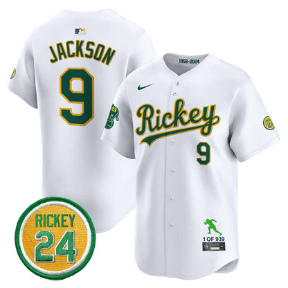 Men's Oakland Athletics Rickey Tribute style Vapor Premier Limited Jersey - All Stitched