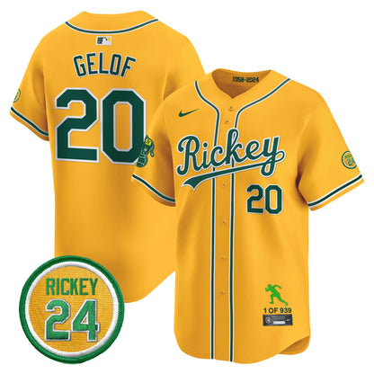 Men's Oakland Athletics Rickey Tribute style Vapor Premier Limited Jersey - All Stitched