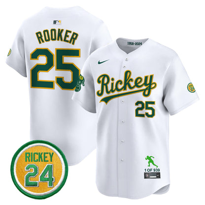 Men's Oakland Athletics Rickey Tribute style Vapor Premier Limited Jersey - All Stitched