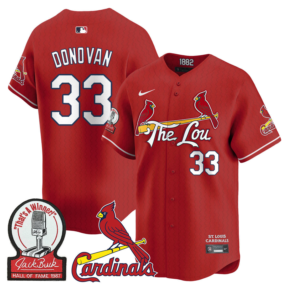Men's St. Louis Cardinals Jack Buck Limited Jersey - All Stitched