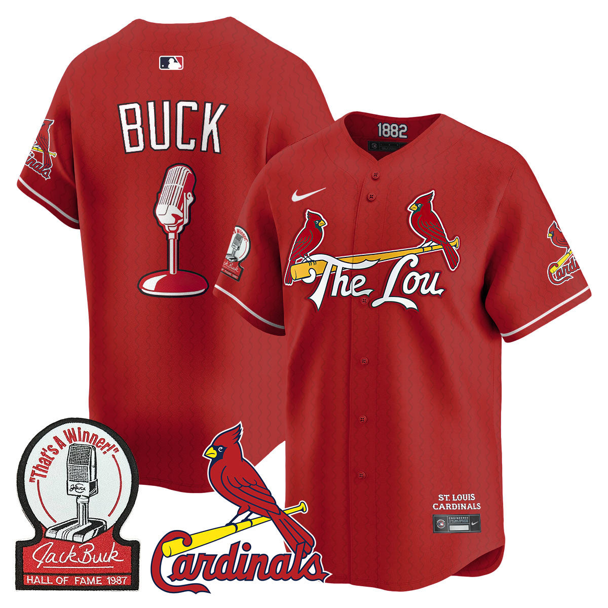 Men's St. Louis Cardinals Jack Buck Limited Jersey - All Stitched