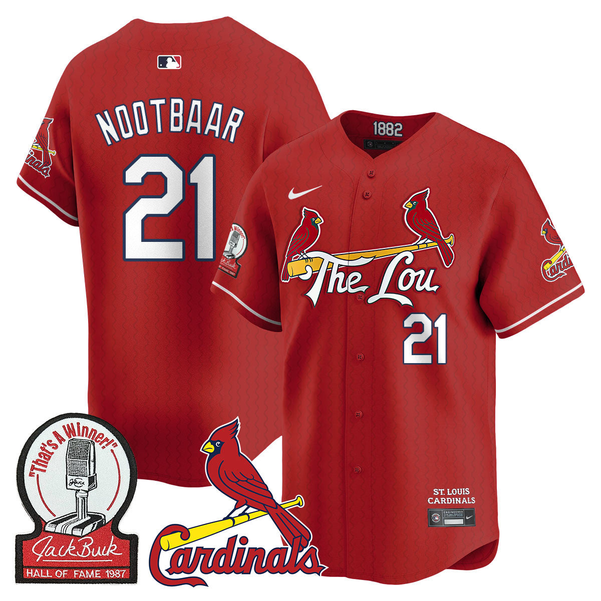 Men's St. Louis Cardinals Jack Buck Limited Jersey - All Stitched
