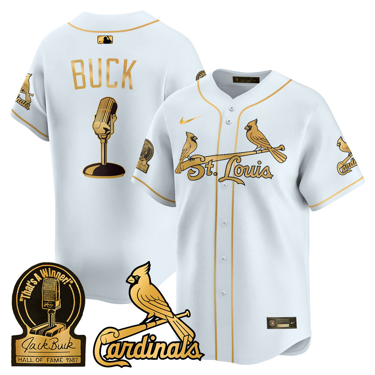 Men's St. Louis Cardinals Jack Buck Limited Jersey - All Stitched