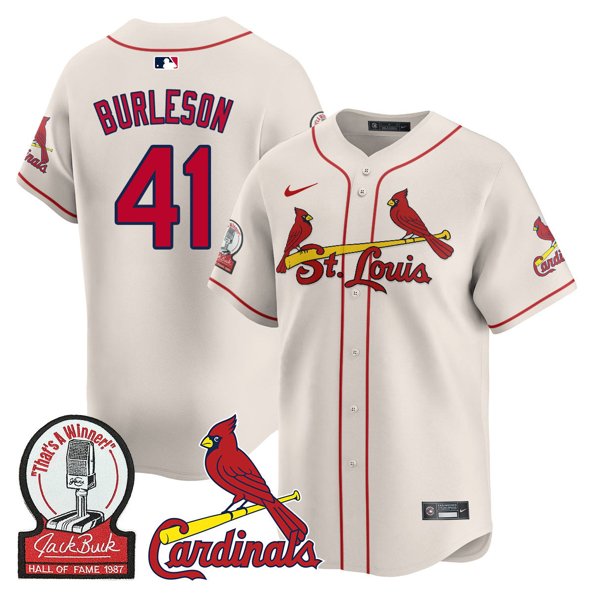 Men's St. Louis Cardinals Jack Buck Limited Jersey - All Stitched