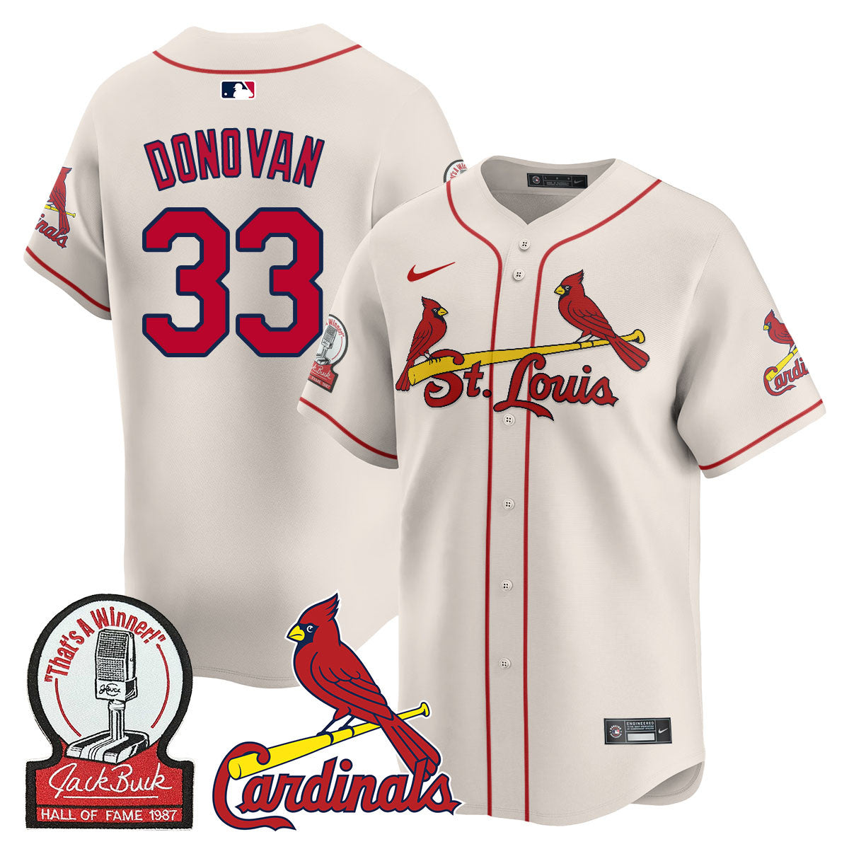 Men's St. Louis Cardinals Jack Buck Limited Jersey - All Stitched