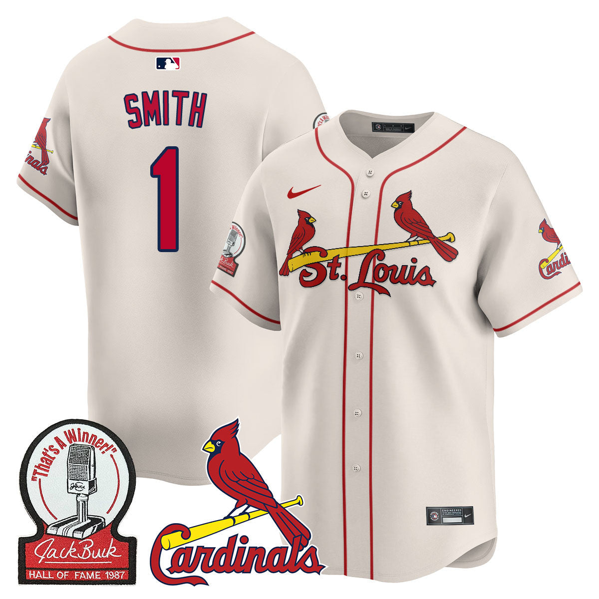 Men's St. Louis Cardinals Jack Buck Limited Jersey - All Stitched