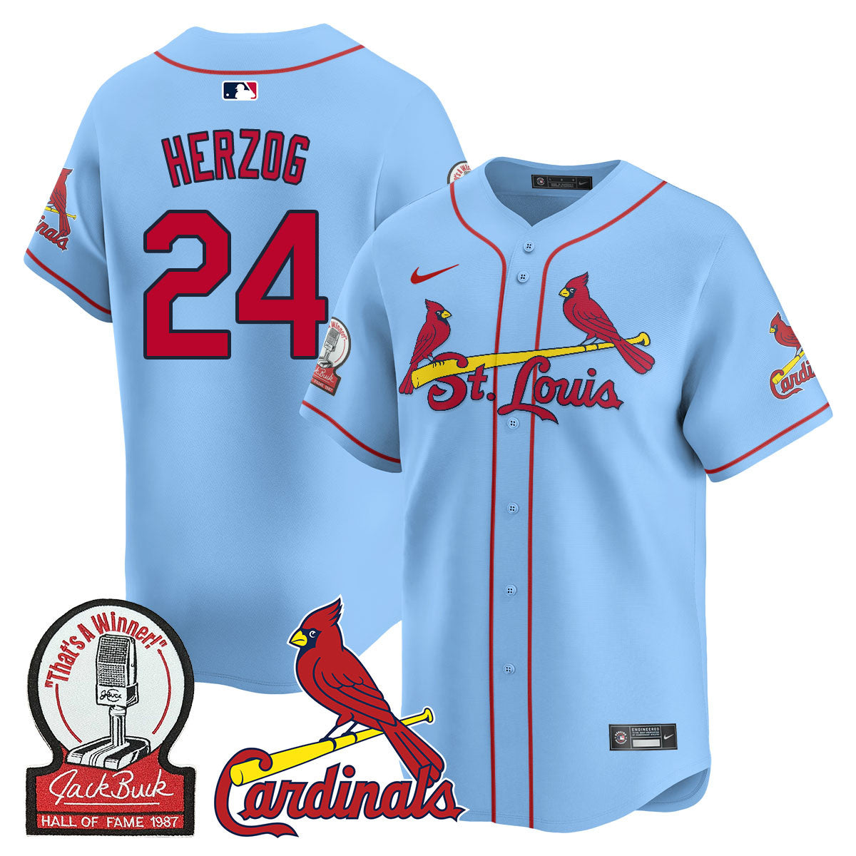Men's St. Louis Cardinals Jack Buck Limited Jersey - All Stitched